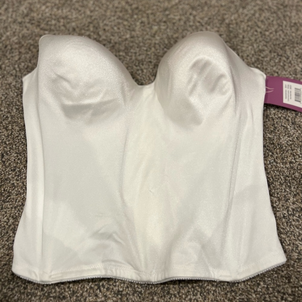 Dominique White Strapless Bra 38DD Corset